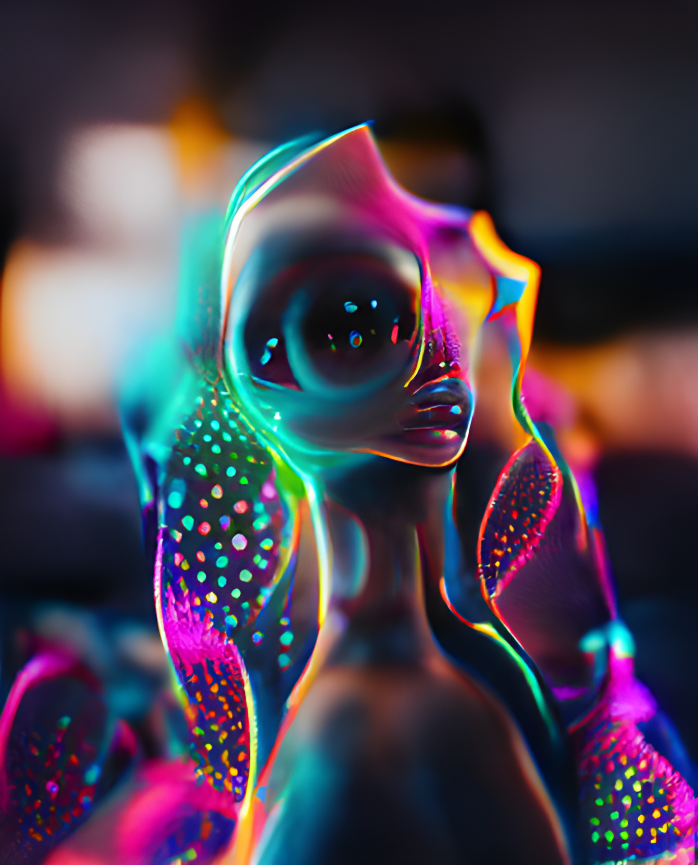 The alien in the psychedelic cloak