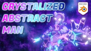 Epic Crystalized Abstract Man Animation in Blender Eevee and Geometry Nodes